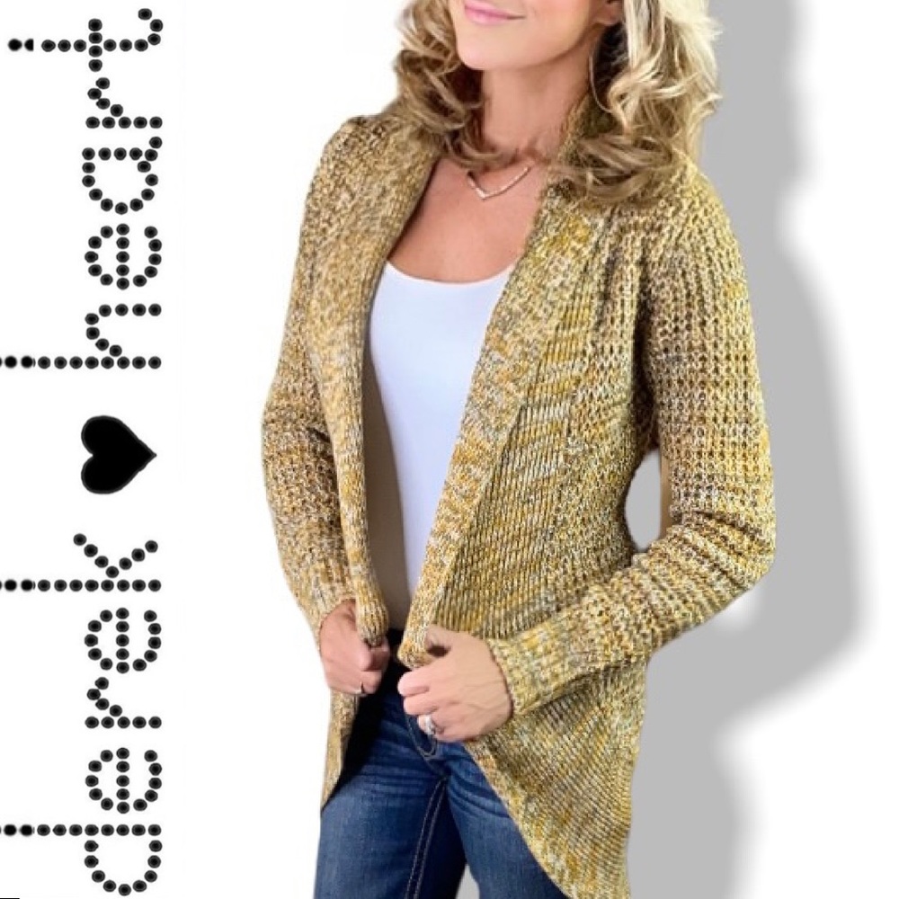 Derek Heart Open Cardigan in fall colors S